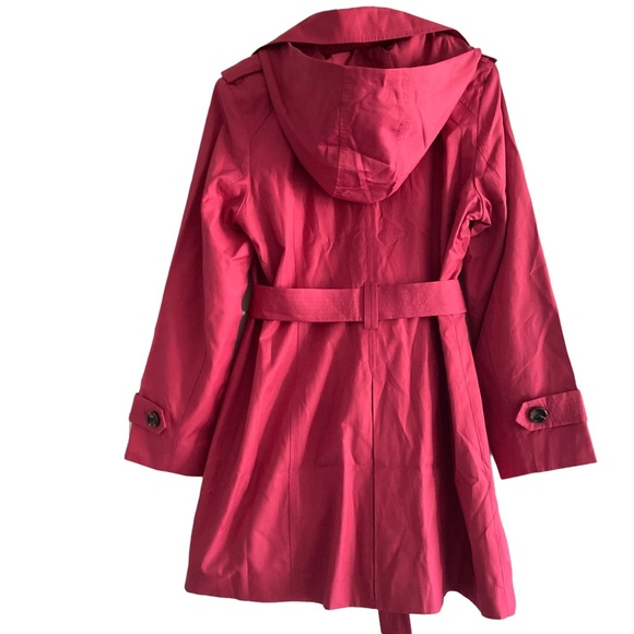LONDON FOG Womens Pink Belted Trench Coat L - Picture 2 of 16